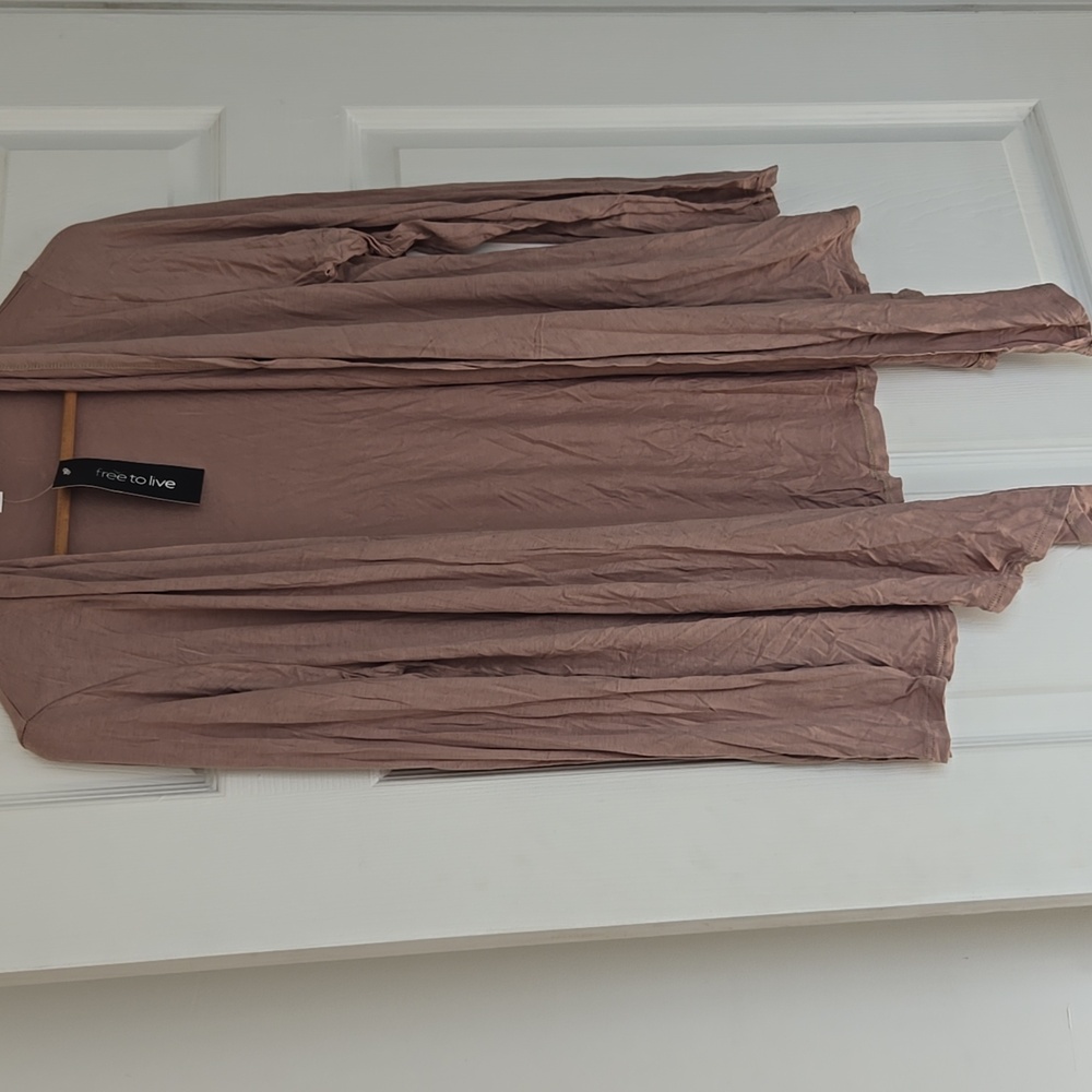 NWT Free To Live Tan Draped Cardigan XL